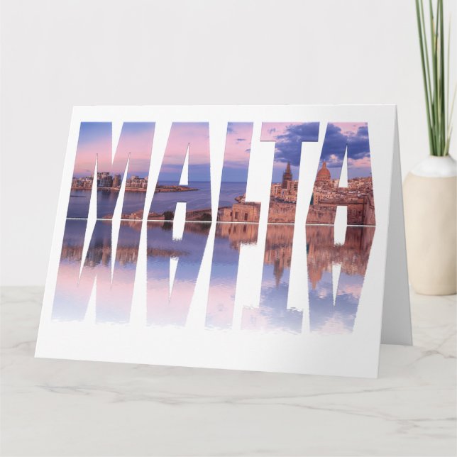 Carte La vieille ville de La Valette et port Malte texte (Devant)