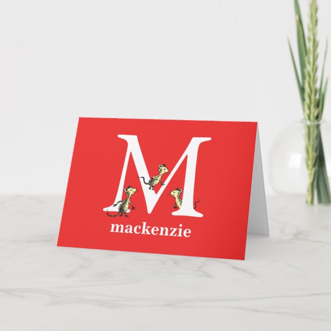 Carte L'ABC de Dr Seuss : Lettre M - Blanc | Ajoutez vot (Devant)