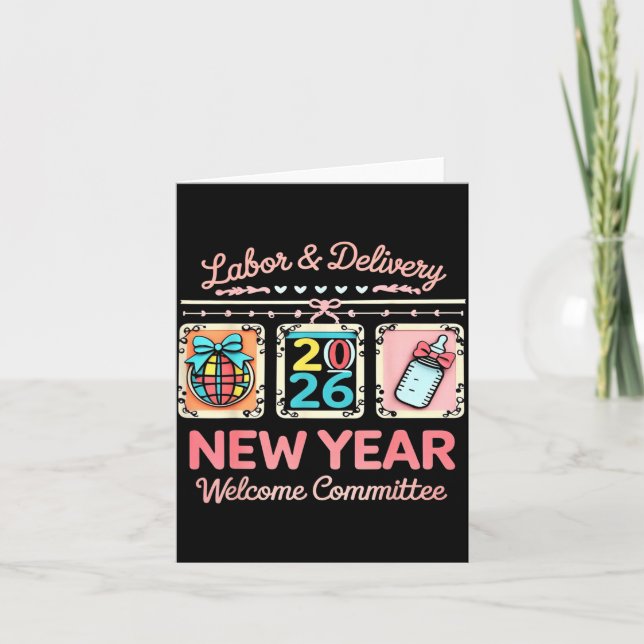 Carte Labor &amp; Delivery 2026 New Year Welcome Committ (Devant)