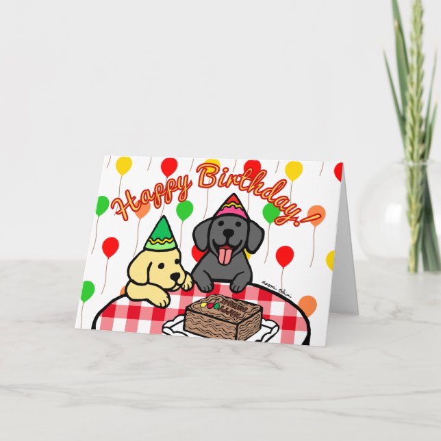 Carte Laboratoire Jaune et Laboratoire Noir Anniversaire (Devant)