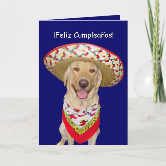 Carte Laboratoire jaune mignon Feliz Cumpleanos (Devant)