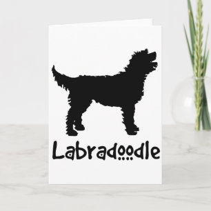 Carte Labradoodle avec texte Cool (en noir)