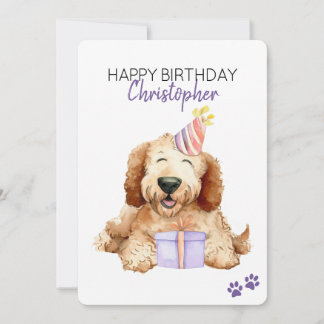 Carte Labradoodle Chien Personnalisé Joyeux Anniversaire