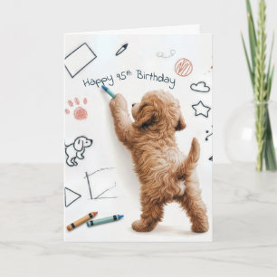 Carte Labradoodle Doodling pour 95e anniversaire