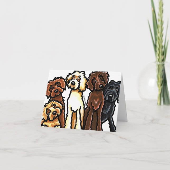 Carte Labradoodle Rainbow Blank (Devant)