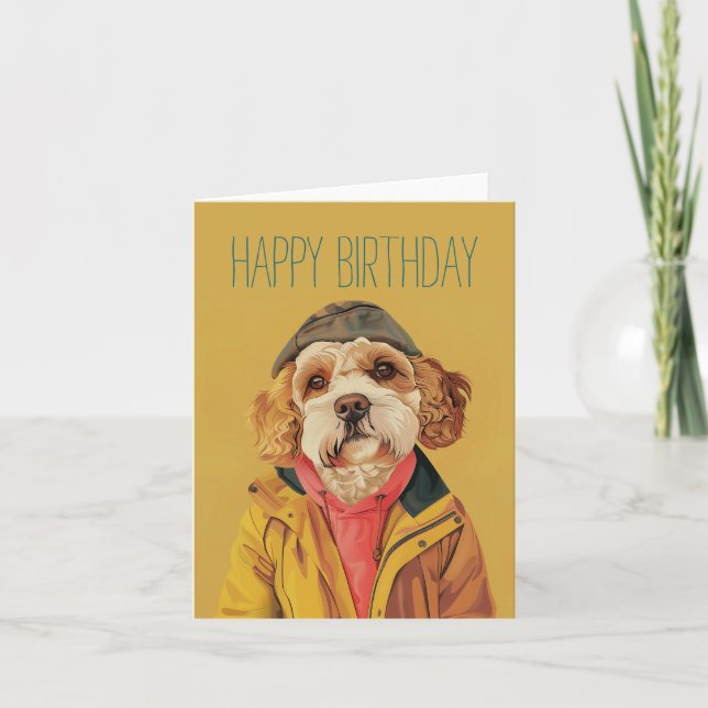 Carte Labradoodle tendance (Devant)
