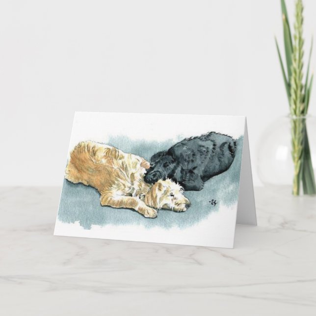 Carte Labradoodles en Love Greeting Card (Devant)