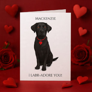 Carte Labrador avec cœur d'amour Adorez-vous Personnalis