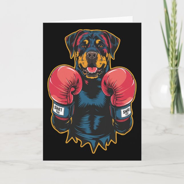 Carte Labrador boxeur de kickboxing ou boxe drôle récupé (Devant)