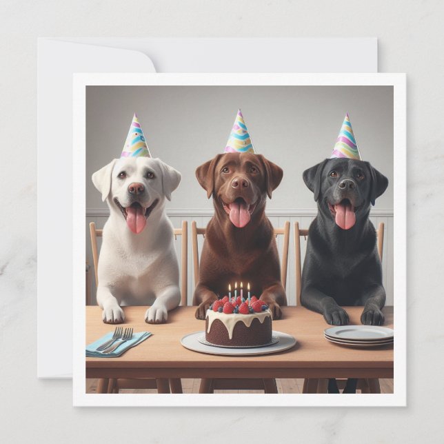 Carte Labrador, carte d'anniversaire du Labrador,  (Devant)
