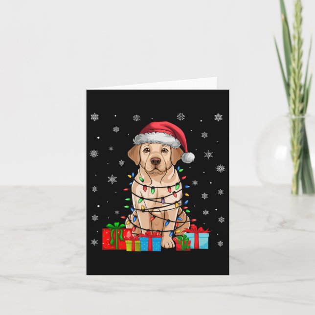 Carte Labrador Chien laide Xmas éclat Père Noël Labrador (Devant)