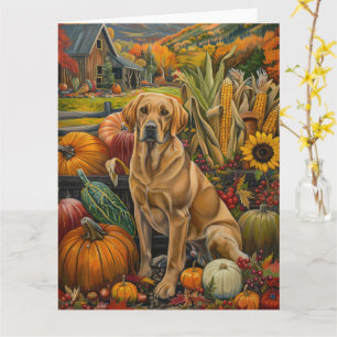Carte Labrador Chien Moisson d'automne Thankgiving