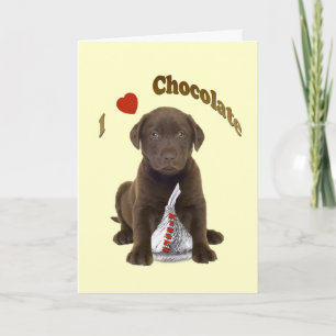 Carte Labrador chocolat - J'adore les baisers au chocola