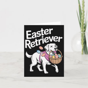 Carte Labrador Golden Retriever Lapin Printemps Œufs Pâq