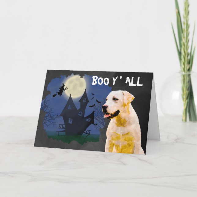 Carte Labrador Halloween effrayant (Devant)