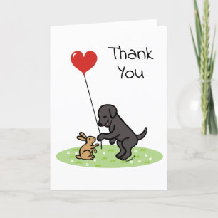 Carte Labrador noir et petit Merci d'ami
