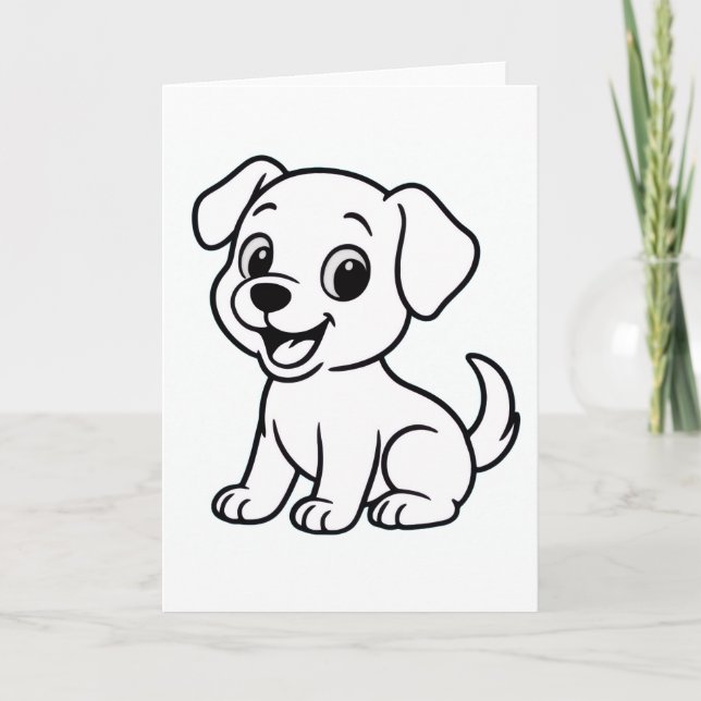 Carte Labrador Retriever à colorier  (Devant)