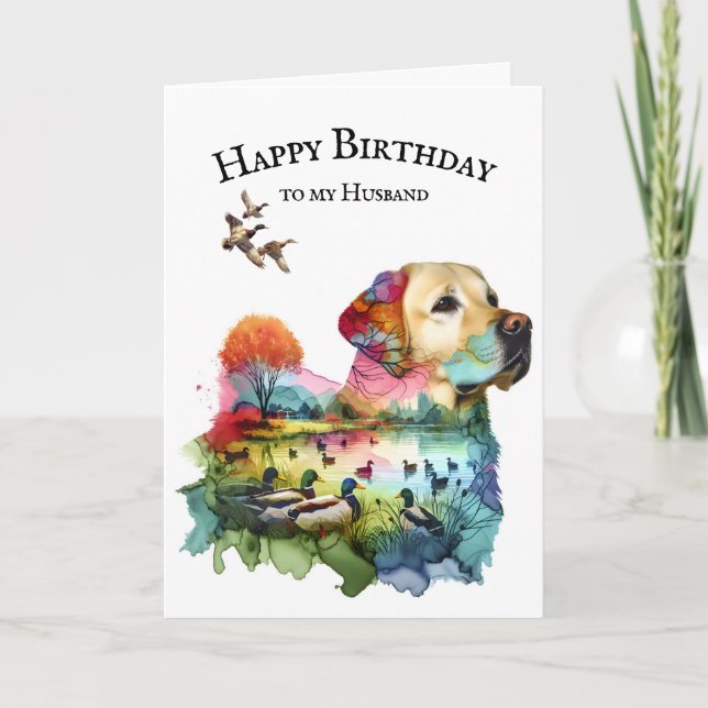 Carte Labrador Retriever Anniversaire Pour Mari (Devant)
