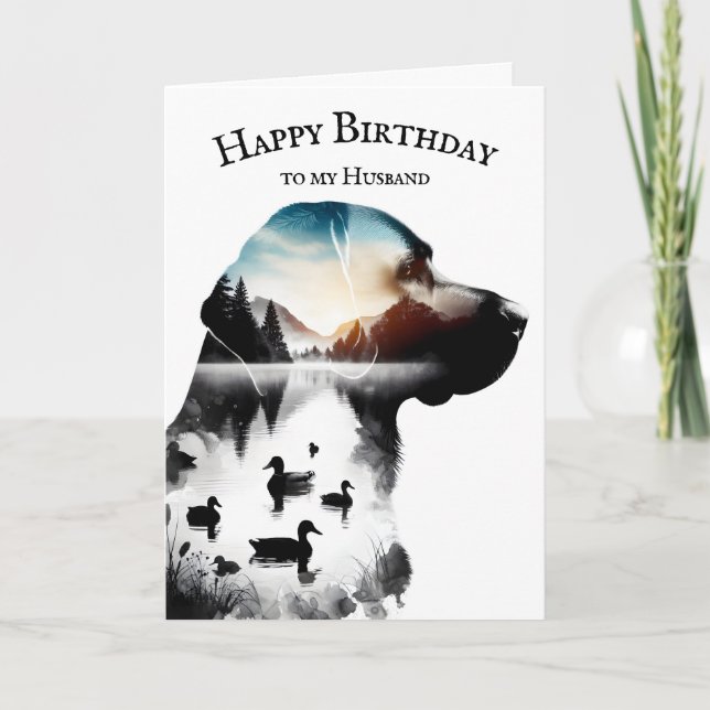 Carte Labrador Retriever Anniversaire Pour Mari (Devant)