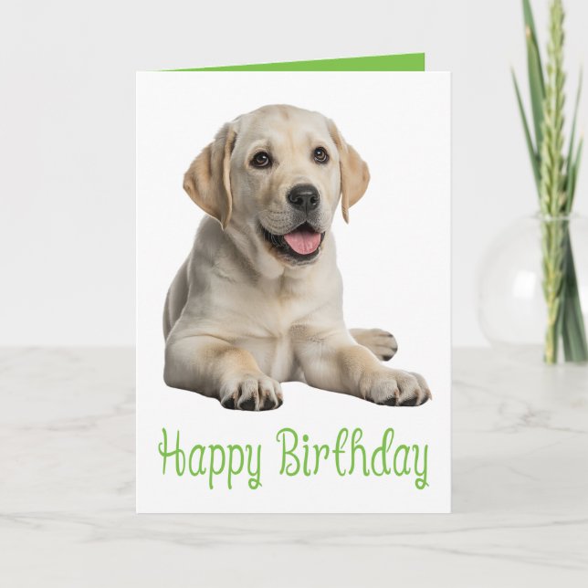 Carte Labrador Retriever Anniversaire Yellow Lab Chien c (Devant)