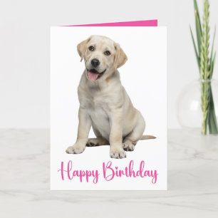 Carte Labrador Retriever Anniversaire Yellow Lab Chien c