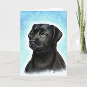Carte Labrador Retriever Black Blank Greeting Card