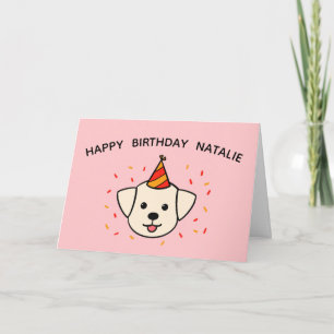 Carte Labrador Retriever Chien Anniversaire orange pli