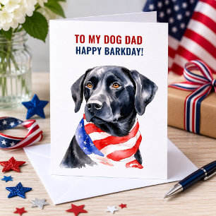 Carte Labrador Retriever Chien Papa 4 juillet Anniversai