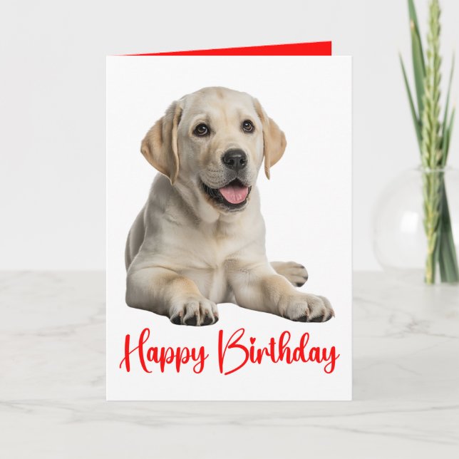 Carte Labrador Retriever chiot Labrador jaune Anniversai (Devant)