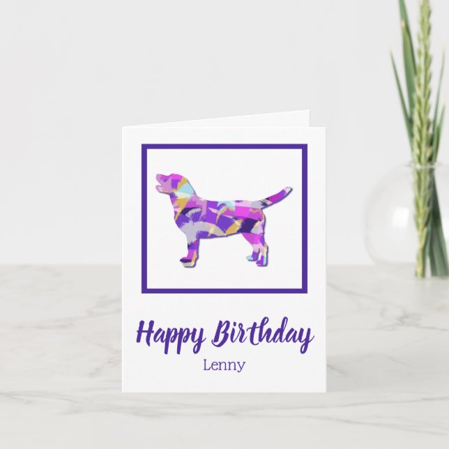 Carte Labrador Retriever Dog Silhouette PPY&B Anniversai (Devant)