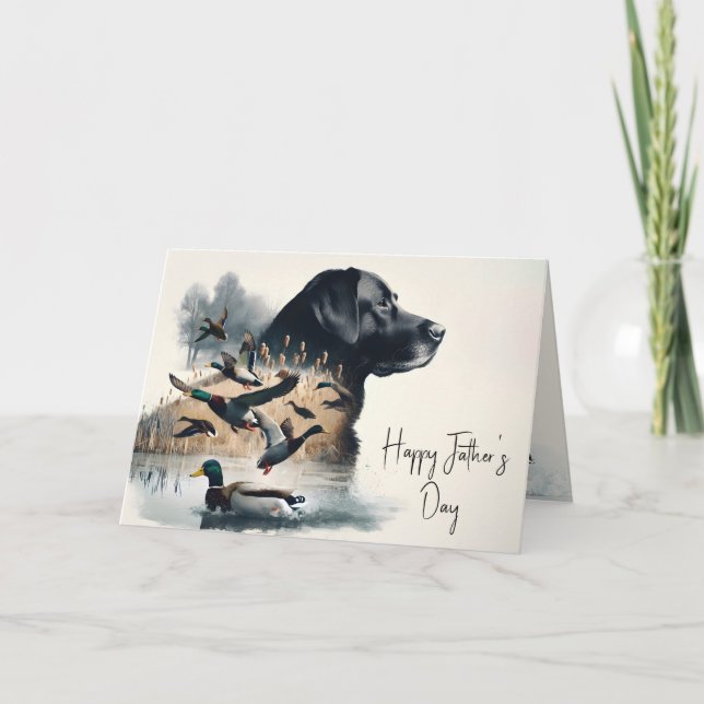 Carte Labrador Retriever et Canards (Devant)