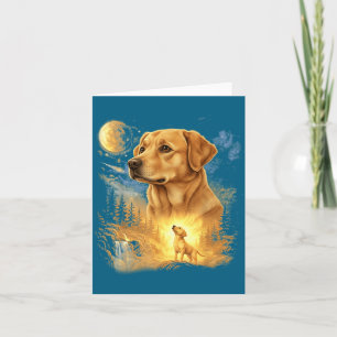 Carte Labrador Retriever Hurle À La Lune Rétro Vintage
