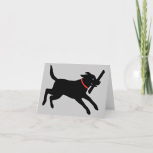 Carte Labrador Retriever noir joueur Chien noir mignon