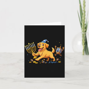 Carte Labrador Retriever Toupie Menorah Hanukkah Enfants