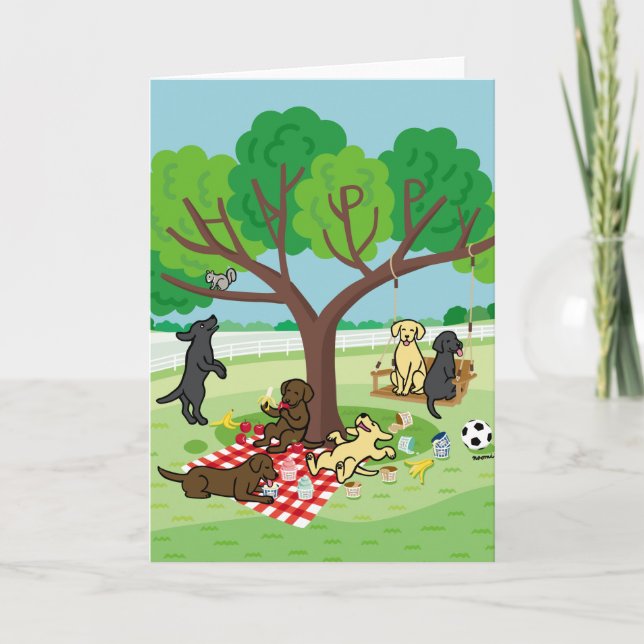 Carte Labradors et Happy Tree Card (Devant)