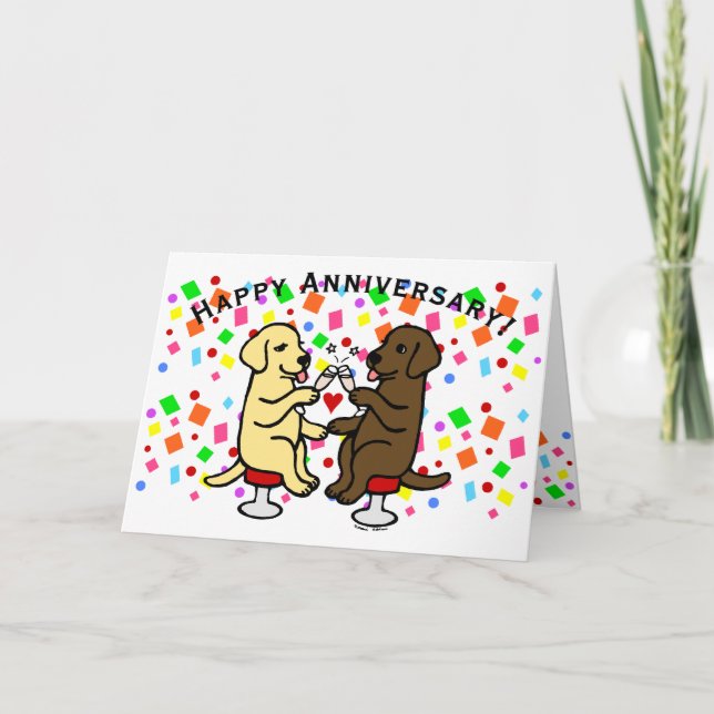 Carte Labradors pour l'anniversaire de mariage (Devant)