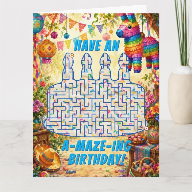 Carte Labyrinthe de gâteau d'anniversaire (Devant)