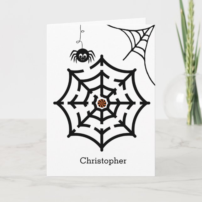Carte Labyrinthe de toile d'araignée Halloween (Devant)