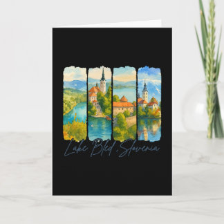 Carte Lac Bled Slovénie Voyage Séjour Pinceau Souvenir