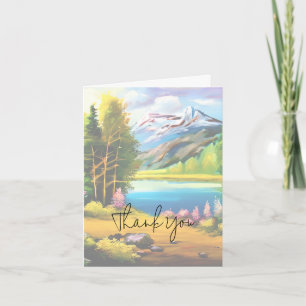 Carte Lac de montagne à l'aquarelle personnalisable