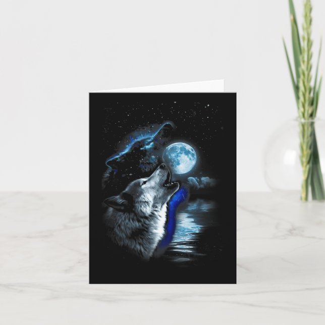 Carte Lac du Loup de la Lune Hurlement de Loup Pleine Lu (Devant)