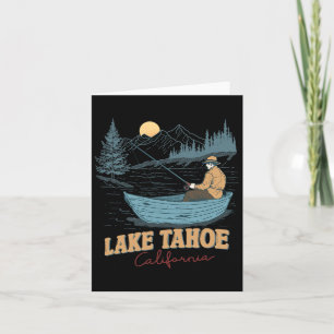 Carte Lac Tahoe California Funny Summer Fishing Camping