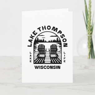 Carte Lac Thompson Wisconsin Outdoors Vintage 2 