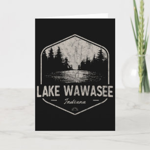 Carte Lac Wawasee Indiana Extérieur Vintage