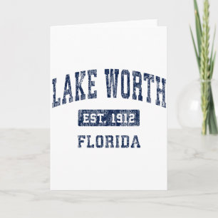 Carte Lac Worth Floride Fl Vintage Sports Établis D