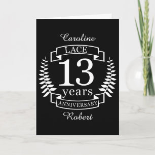 Carte Lace Anniversaire de mariage traditionnel 13 ans