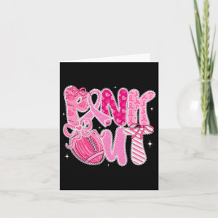 Carte Lace Coquette Bow Rose Out Football Cancer du Sein