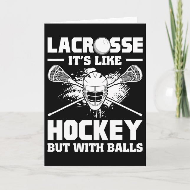 Carte Lacrosse It's Like Hockey But With Funny Player  (Devant)