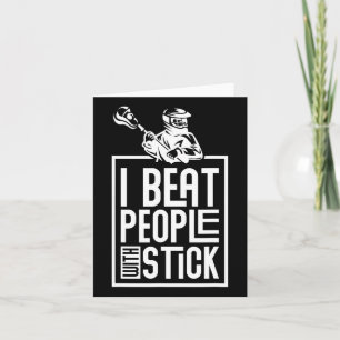 Carte Lacrosse Je Bats Les Gens Avec Un Bâton Humour Drô