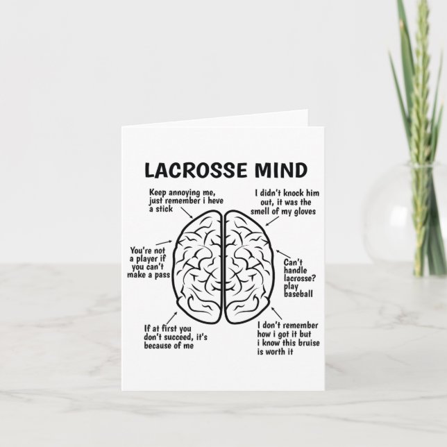 Carte Lacrosse Joueur Cerveau Drôle Lacrosse Joke Boys G (Devant)